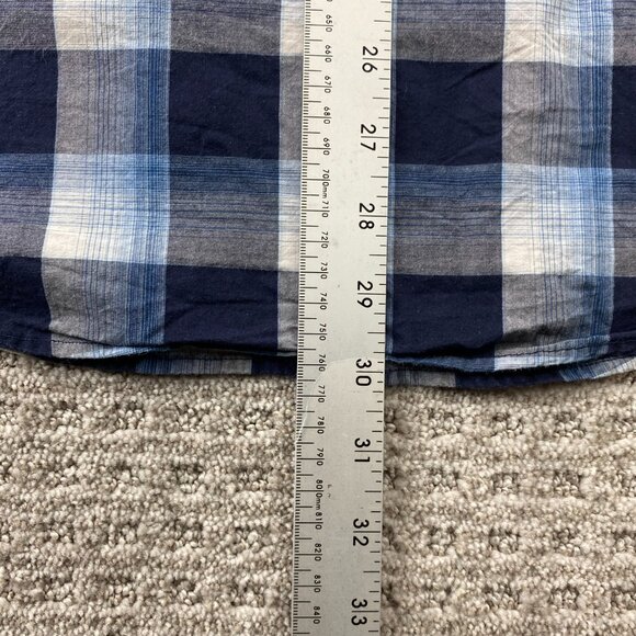Eddie Bauer Plaid Shirt Men Medium M Blue Button Up Classic Fit Casual Polo - Picture 9 of 9